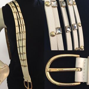 Michael Kors Studded Rhinestone 5 strand belt